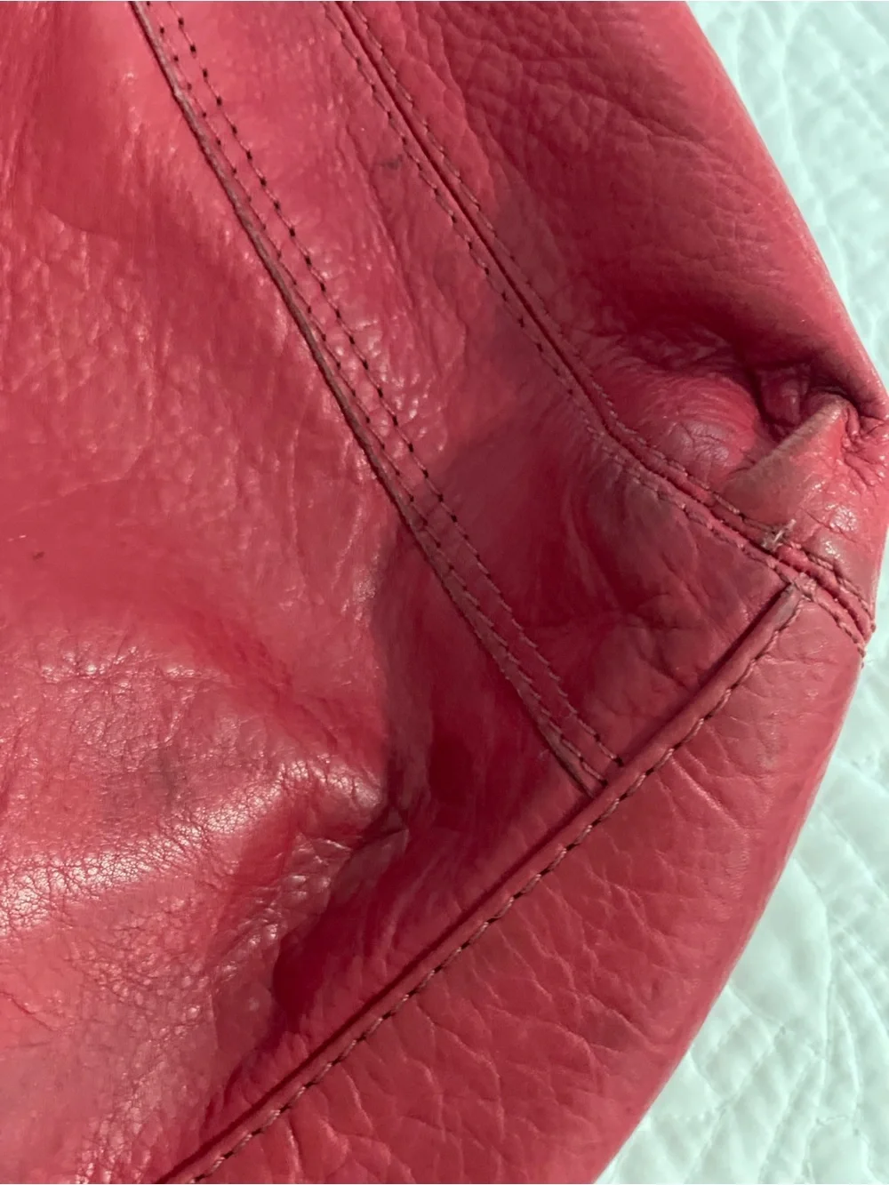 AMERICAN LEATHER CO. Red Leather Hobo Bag - Women's Everyday Carry